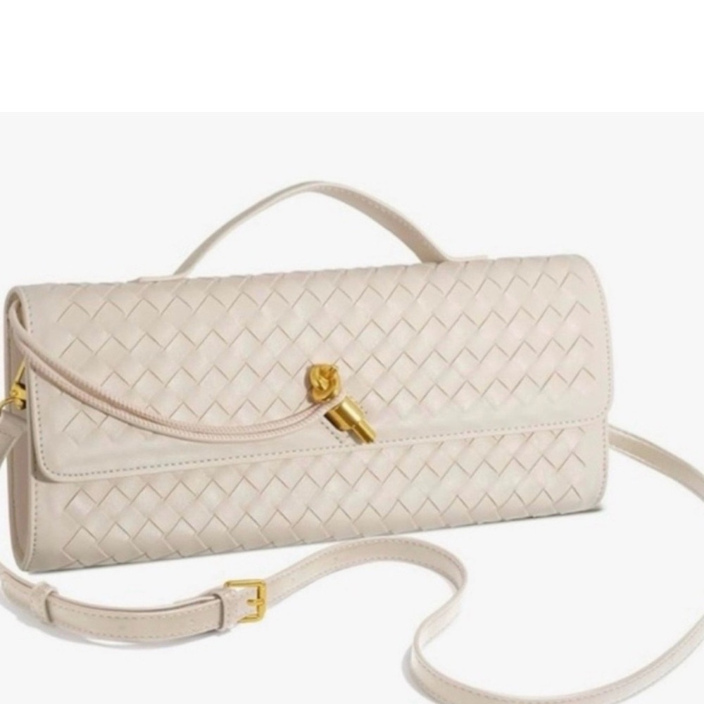 Few Moda East West Clutch with Crossbody Strap (Cream)